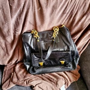 Black Coach leather bag